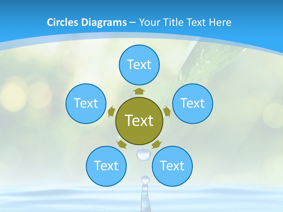 A Drop Of Water With A Green Leaf On Top Of It PowerPoint Template