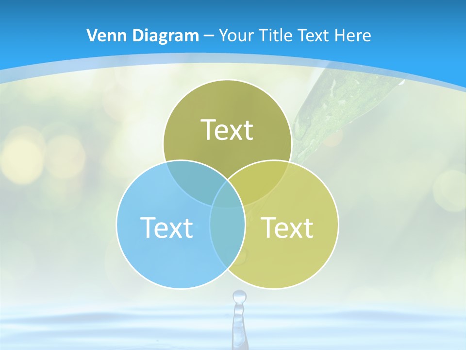 A Drop Of Water With A Green Leaf On Top Of It PowerPoint Template