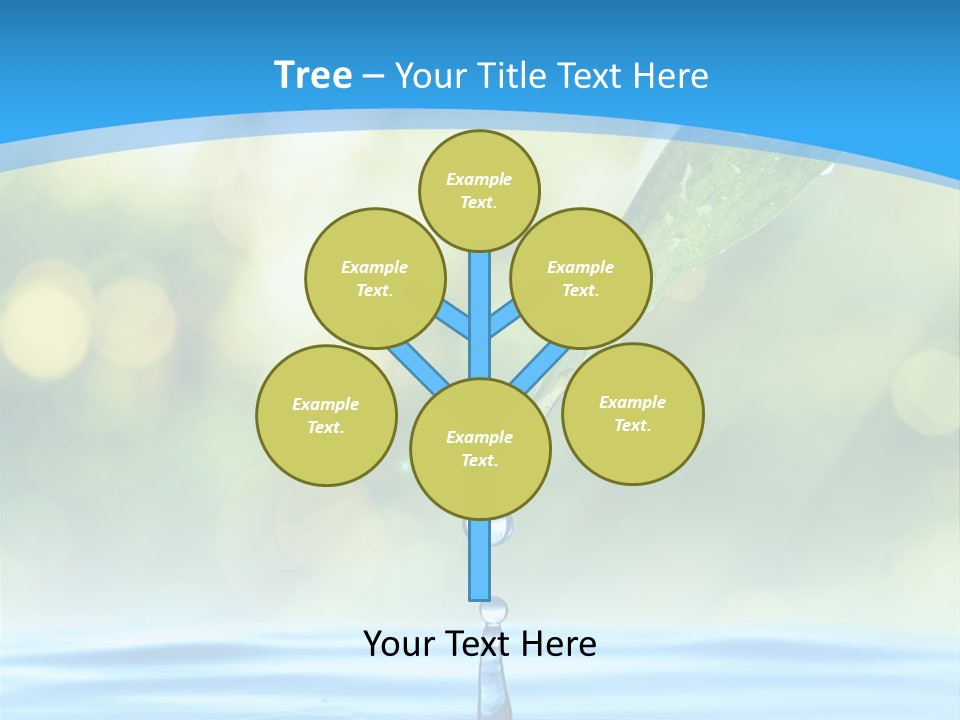 A Drop Of Water With A Green Leaf On Top Of It PowerPoint Template