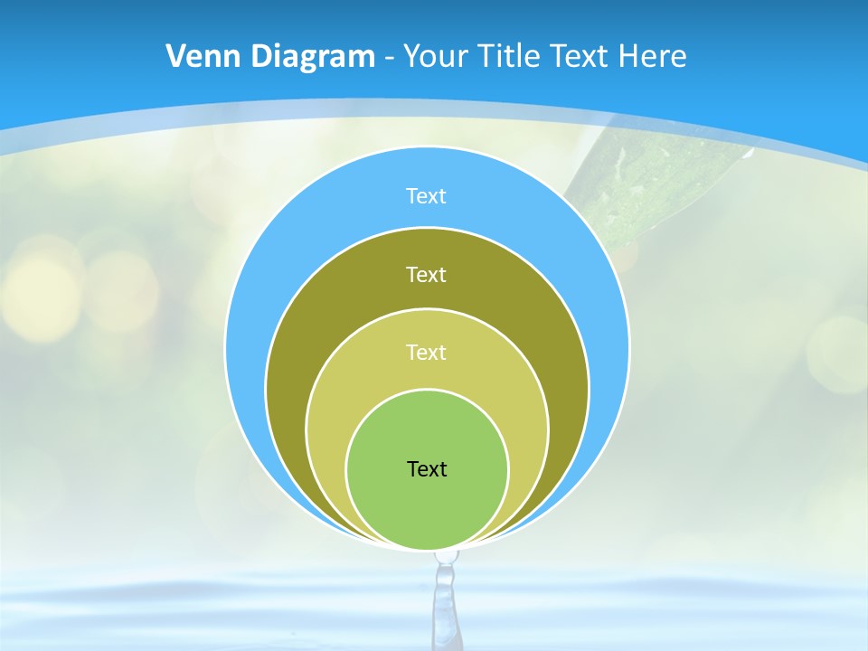 A Drop Of Water With A Green Leaf On Top Of It PowerPoint Template
