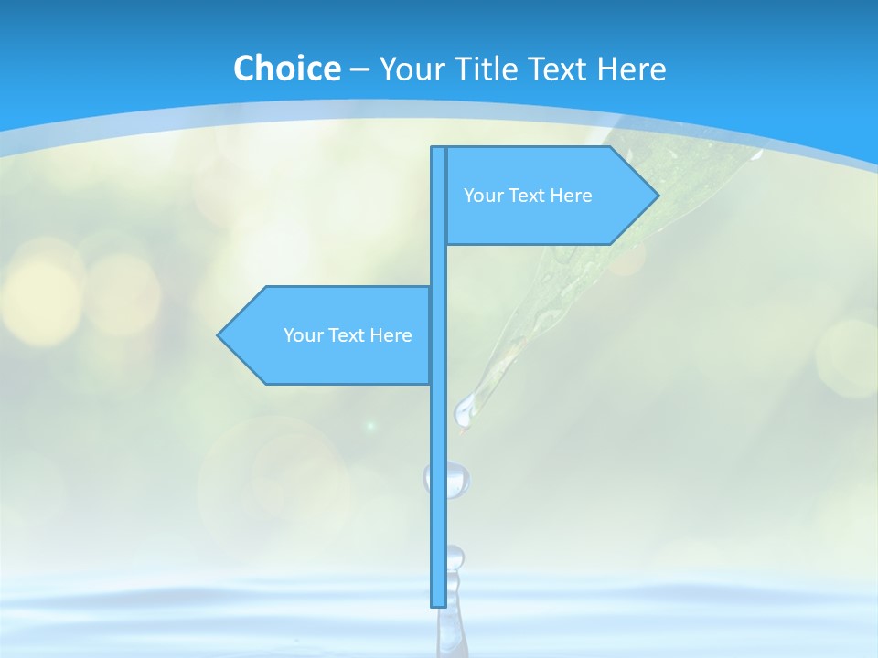 A Drop Of Water With A Green Leaf On Top Of It PowerPoint Template