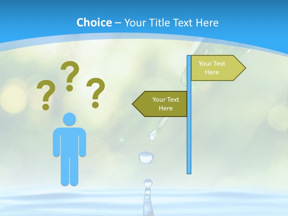 A Drop Of Water With A Green Leaf On Top Of It PowerPoint Template