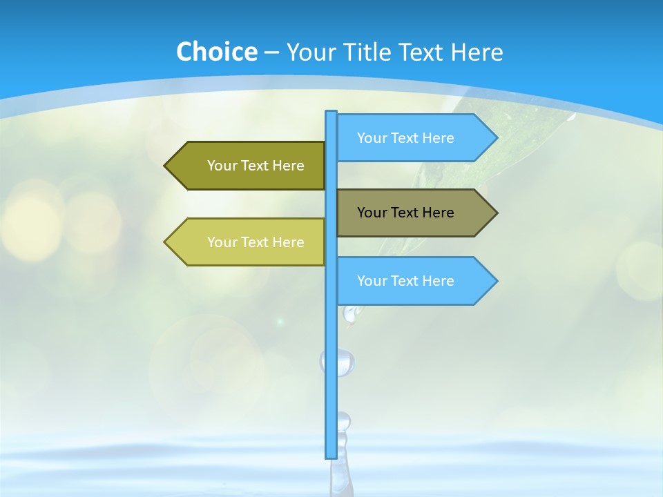 A Drop Of Water With A Green Leaf On Top Of It PowerPoint Template