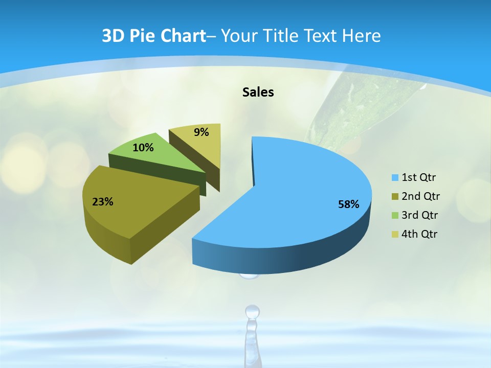 A Drop Of Water With A Green Leaf On Top Of It PowerPoint Template