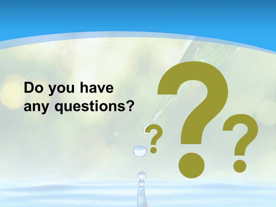 A Drop Of Water With A Green Leaf On Top Of It PowerPoint Template