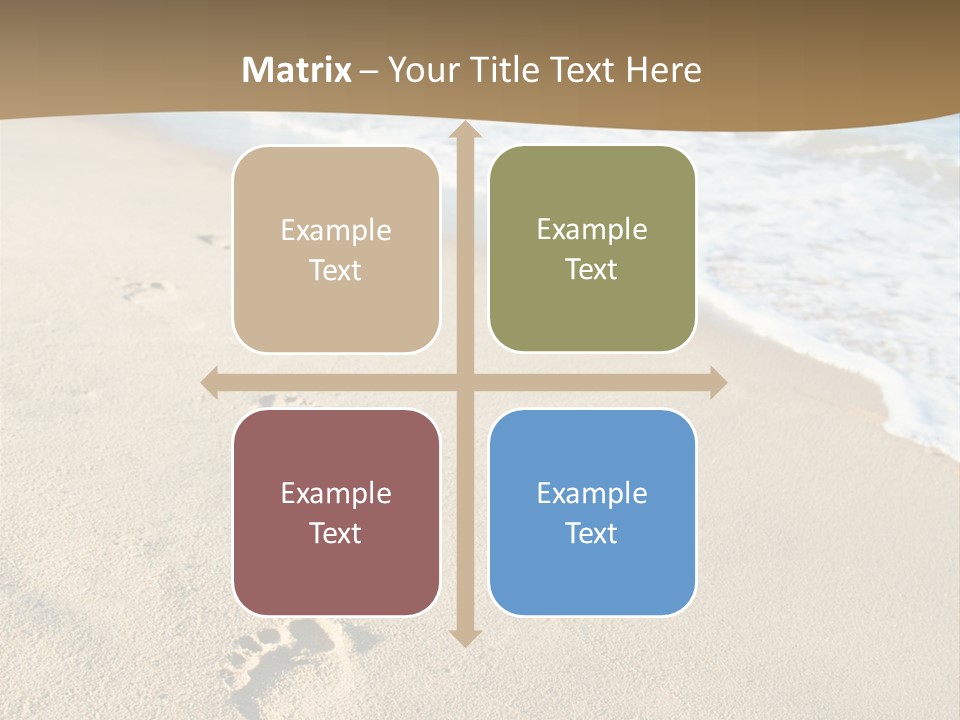 Footprints In The Sand On A Beach With The Ocean In The Background PowerPoint Template