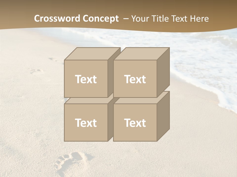 Footprints In The Sand On A Beach With The Ocean In The Background PowerPoint Template