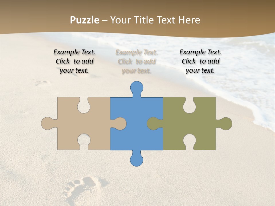 Footprints In The Sand On A Beach With The Ocean In The Background PowerPoint Template