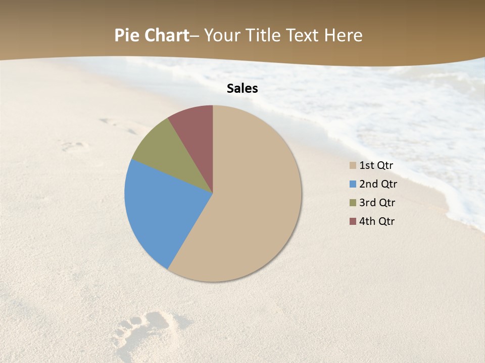 Footprints In The Sand On A Beach With The Ocean In The Background PowerPoint Template
