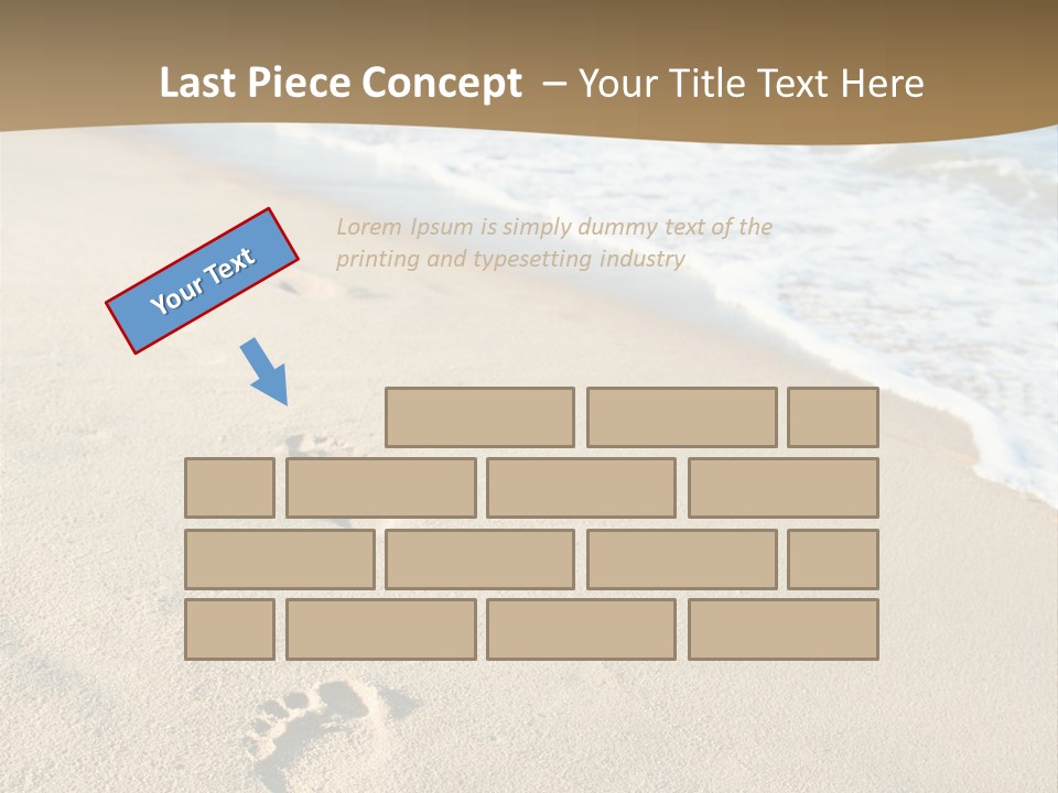 Footprints In The Sand On A Beach With The Ocean In The Background PowerPoint Template