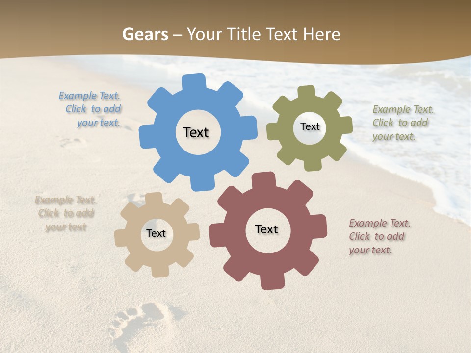 Footprints In The Sand On A Beach With The Ocean In The Background PowerPoint Template