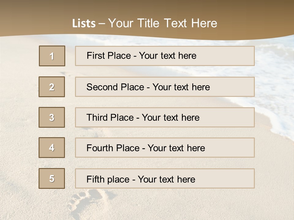 Footprints In The Sand On A Beach With The Ocean In The Background PowerPoint Template