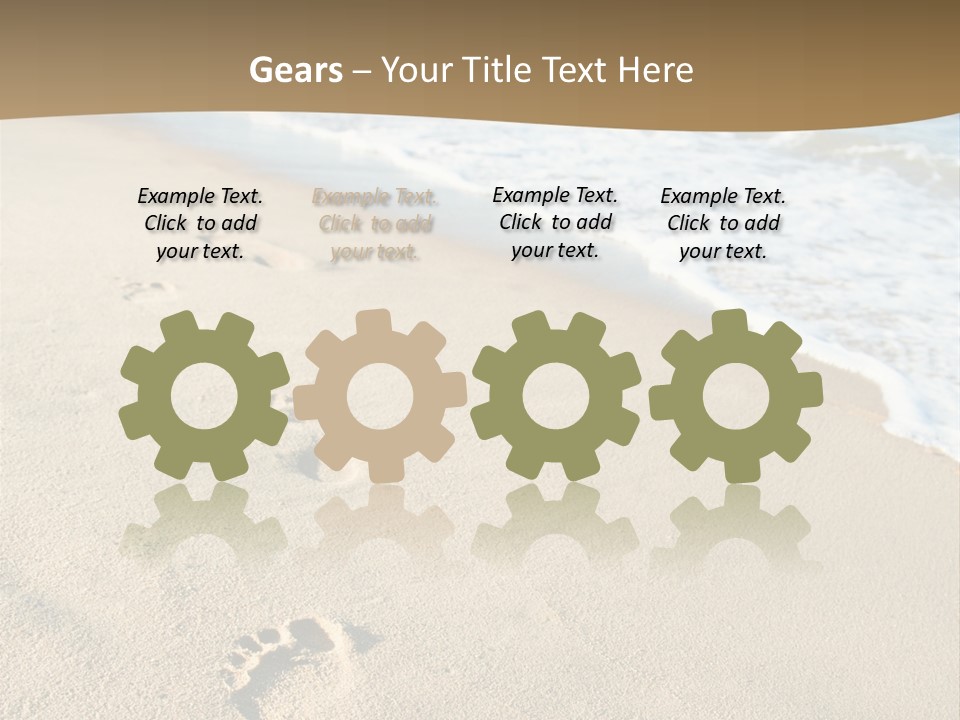 Footprints In The Sand On A Beach With The Ocean In The Background PowerPoint Template