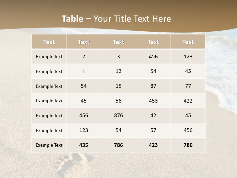 Footprints In The Sand On A Beach With The Ocean In The Background PowerPoint Template