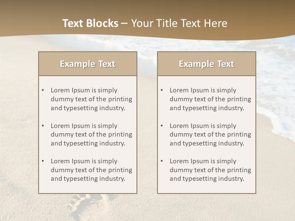 Footprints In The Sand On A Beach With The Ocean In The Background PowerPoint Template