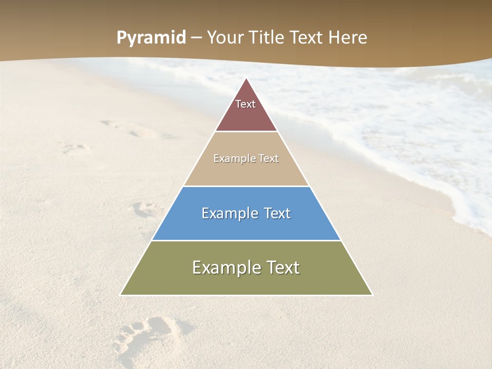 Footprints In The Sand On A Beach With The Ocean In The Background PowerPoint Template