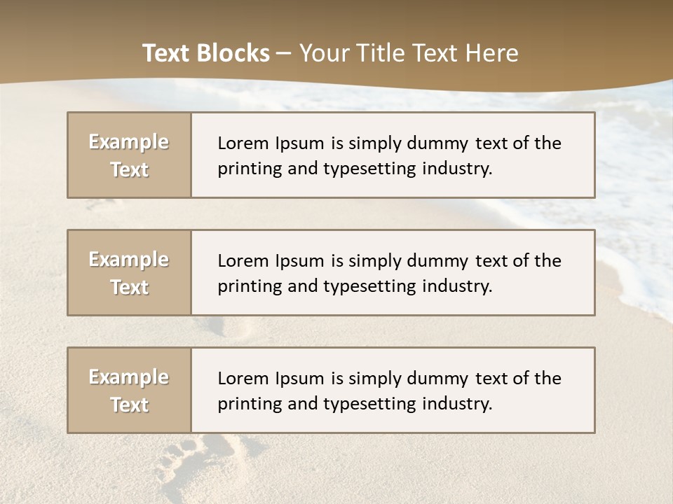Footprints In The Sand On A Beach With The Ocean In The Background PowerPoint Template