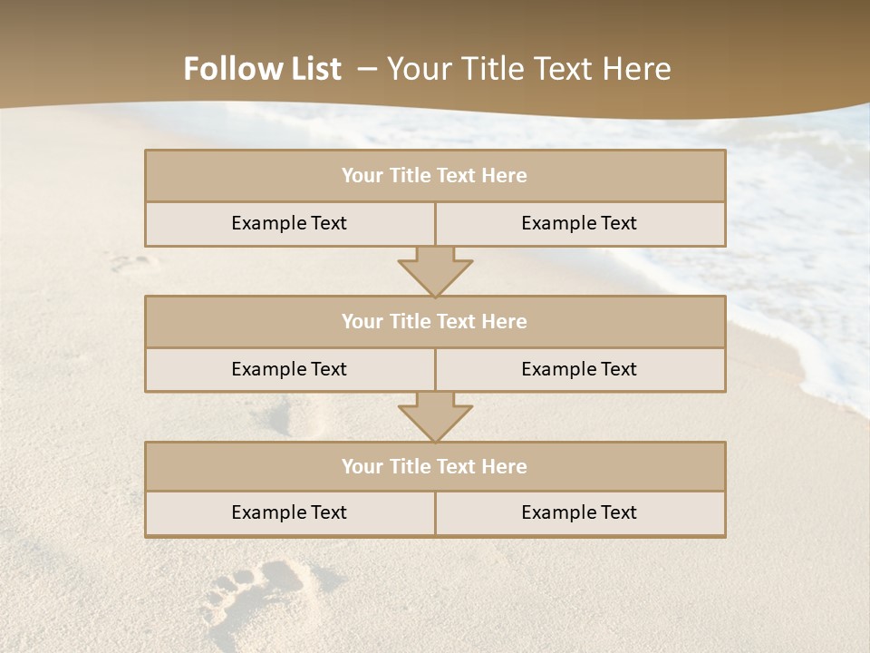 Footprints In The Sand On A Beach With The Ocean In The Background PowerPoint Template