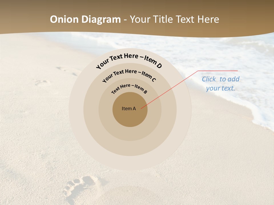 Footprints In The Sand On A Beach With The Ocean In The Background PowerPoint Template