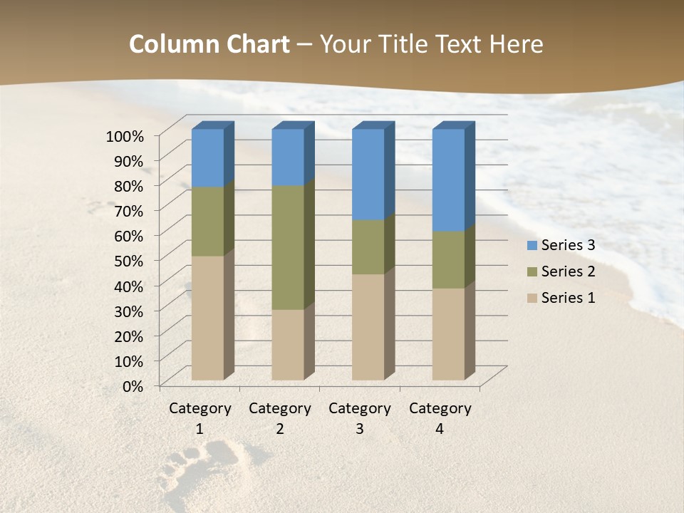 Footprints In The Sand On A Beach With The Ocean In The Background PowerPoint Template