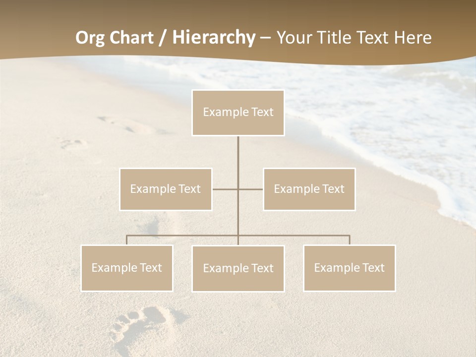 Footprints In The Sand On A Beach With The Ocean In The Background PowerPoint Template
