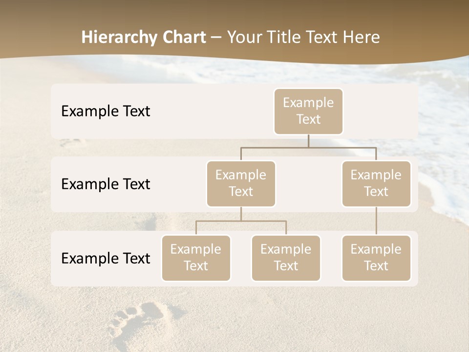 Footprints In The Sand On A Beach With The Ocean In The Background PowerPoint Template