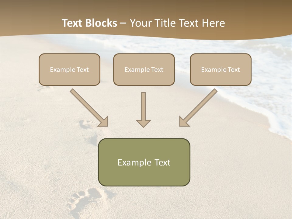 Footprints In The Sand On A Beach With The Ocean In The Background PowerPoint Template