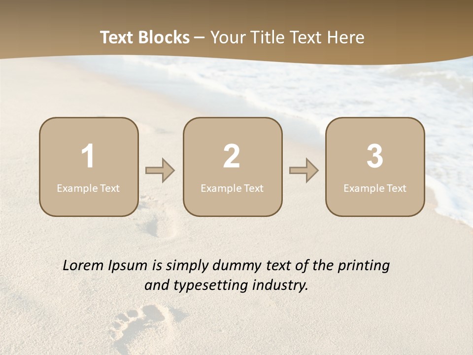 Footprints In The Sand On A Beach With The Ocean In The Background PowerPoint Template