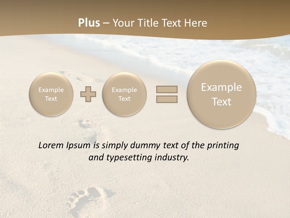 Footprints In The Sand On A Beach With The Ocean In The Background PowerPoint Template