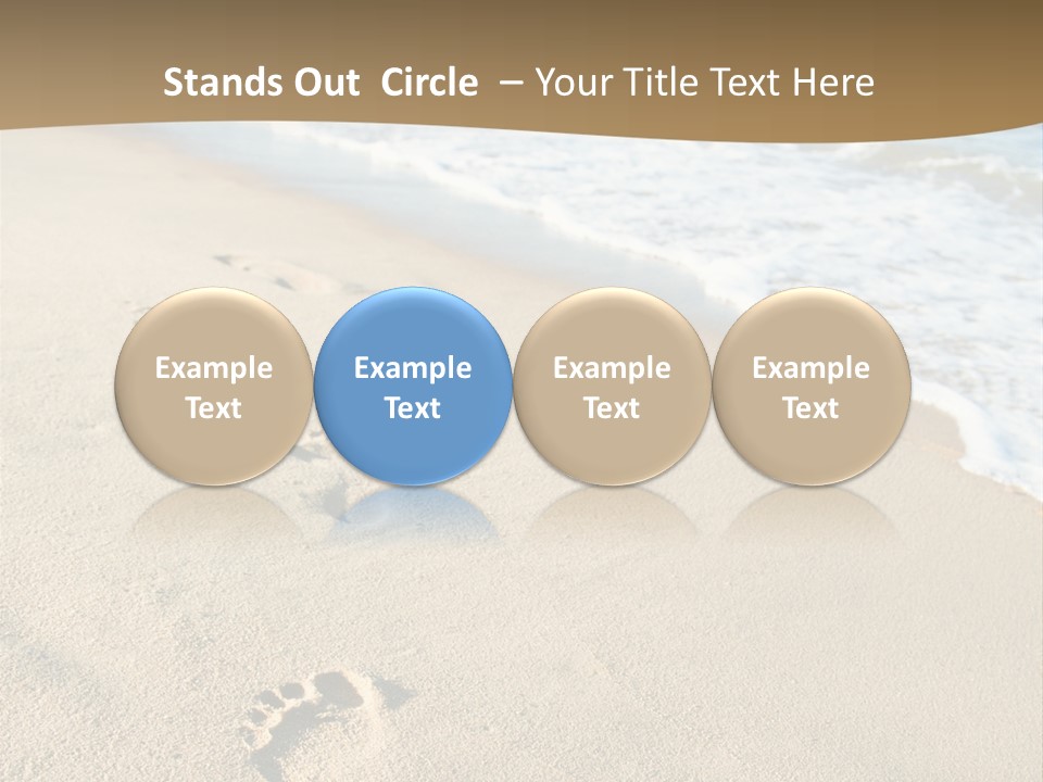 Footprints In The Sand On A Beach With The Ocean In The Background PowerPoint Template