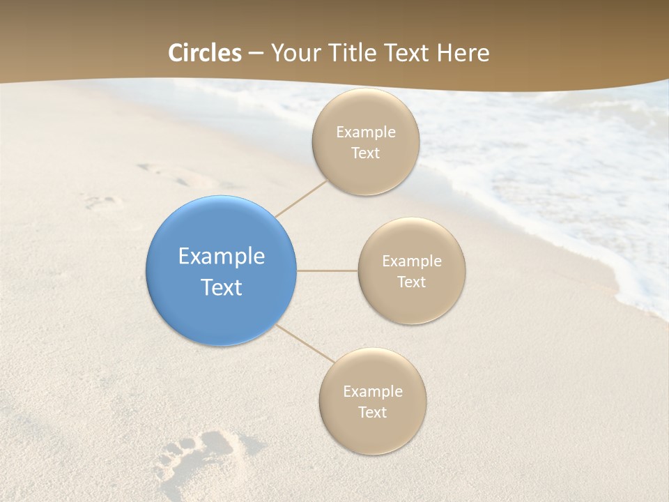 Footprints In The Sand On A Beach With The Ocean In The Background PowerPoint Template