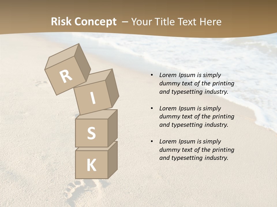 Footprints In The Sand On A Beach With The Ocean In The Background PowerPoint Template