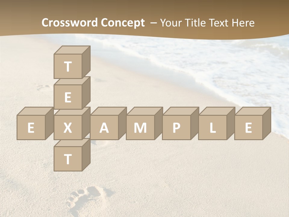 Footprints In The Sand On A Beach With The Ocean In The Background PowerPoint Template