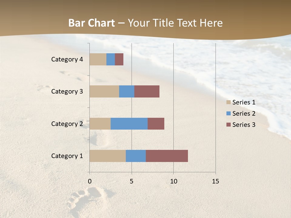 Footprints In The Sand On A Beach With The Ocean In The Background PowerPoint Template