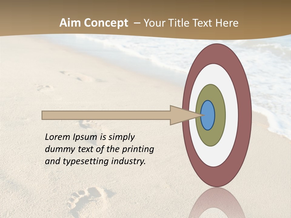 Footprints In The Sand On A Beach With The Ocean In The Background PowerPoint Template