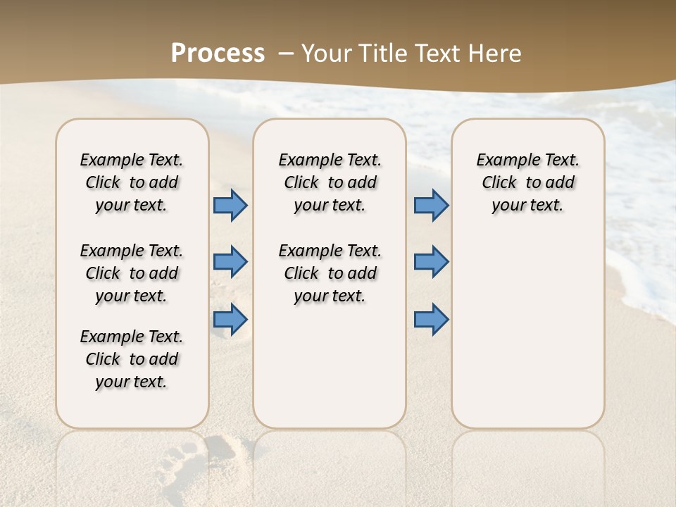 Footprints In The Sand On A Beach With The Ocean In The Background PowerPoint Template