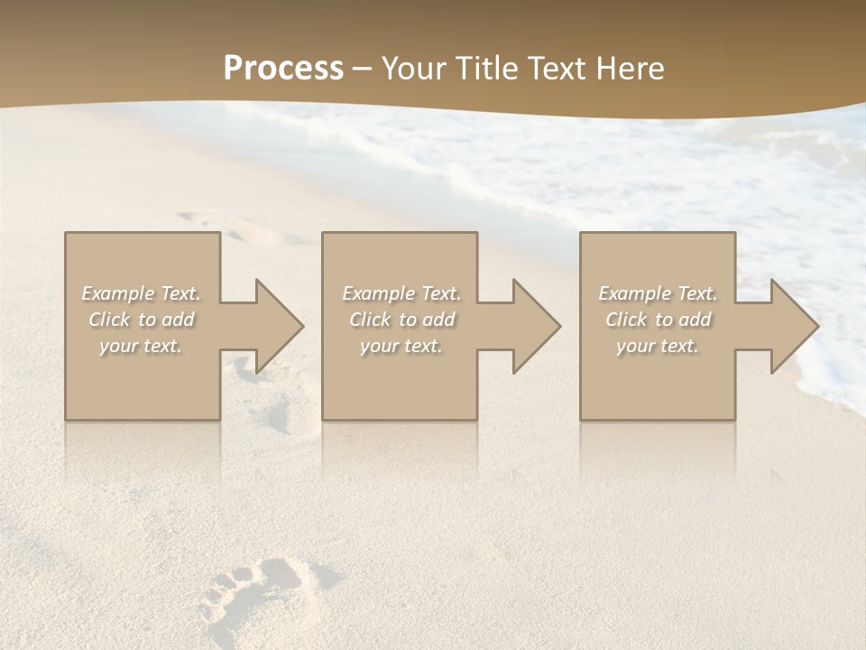 Footprints In The Sand On A Beach With The Ocean In The Background PowerPoint Template