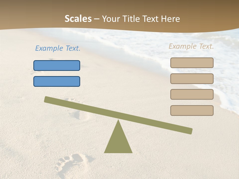Footprints In The Sand On A Beach With The Ocean In The Background PowerPoint Template