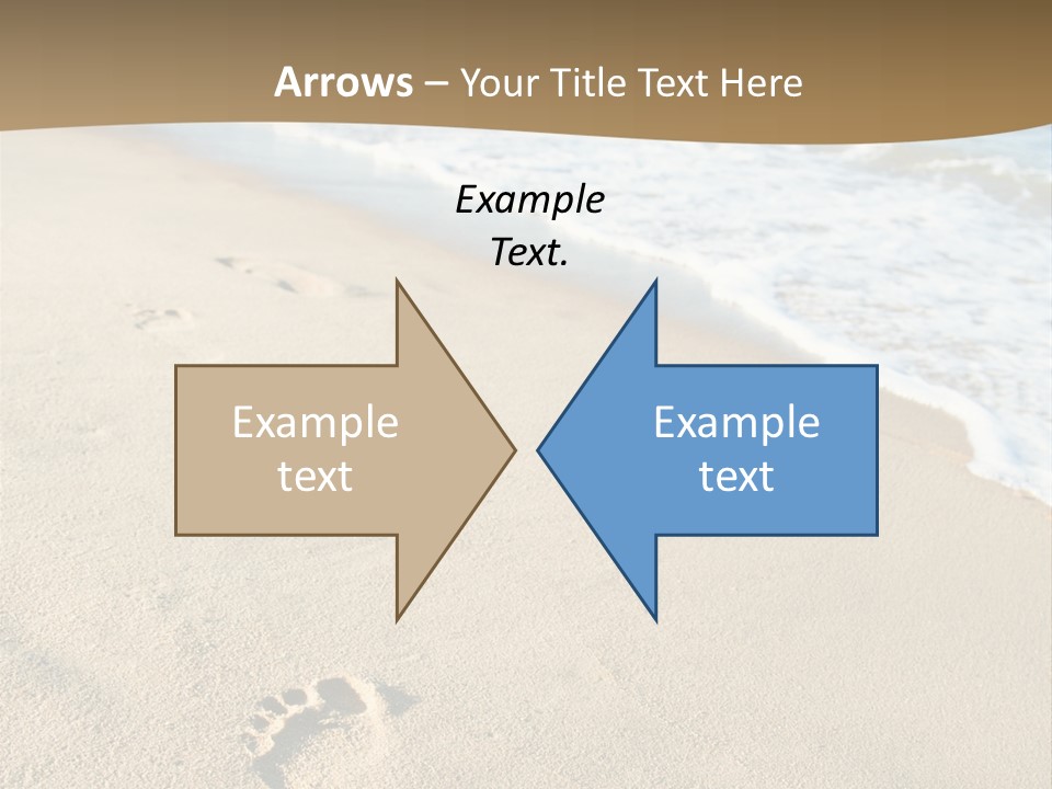 Footprints In The Sand On A Beach With The Ocean In The Background PowerPoint Template