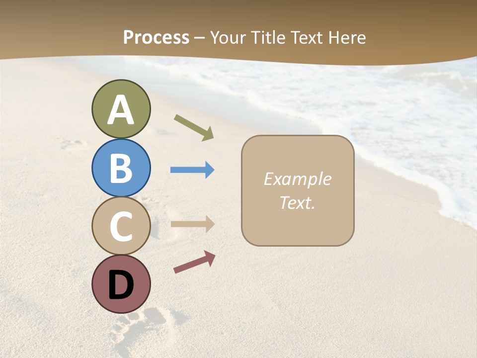 Footprints In The Sand On A Beach With The Ocean In The Background PowerPoint Template