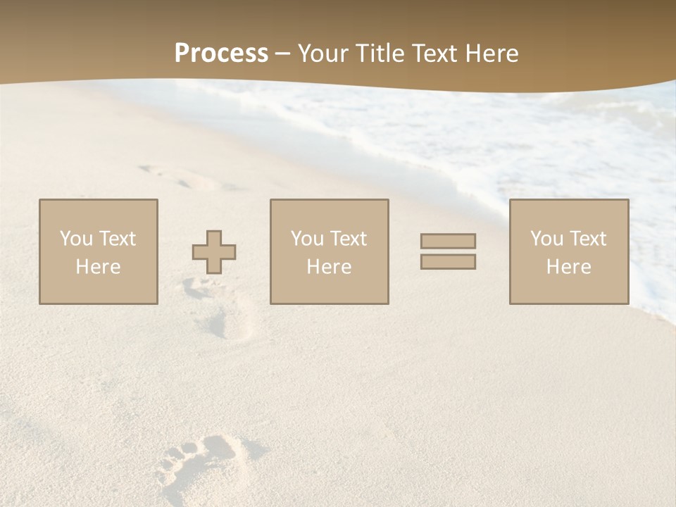 Footprints In The Sand On A Beach With The Ocean In The Background PowerPoint Template