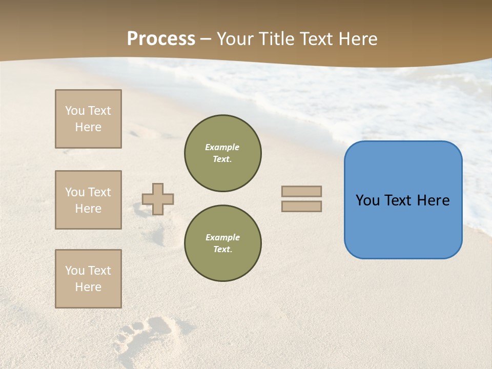 Footprints In The Sand On A Beach With The Ocean In The Background PowerPoint Template