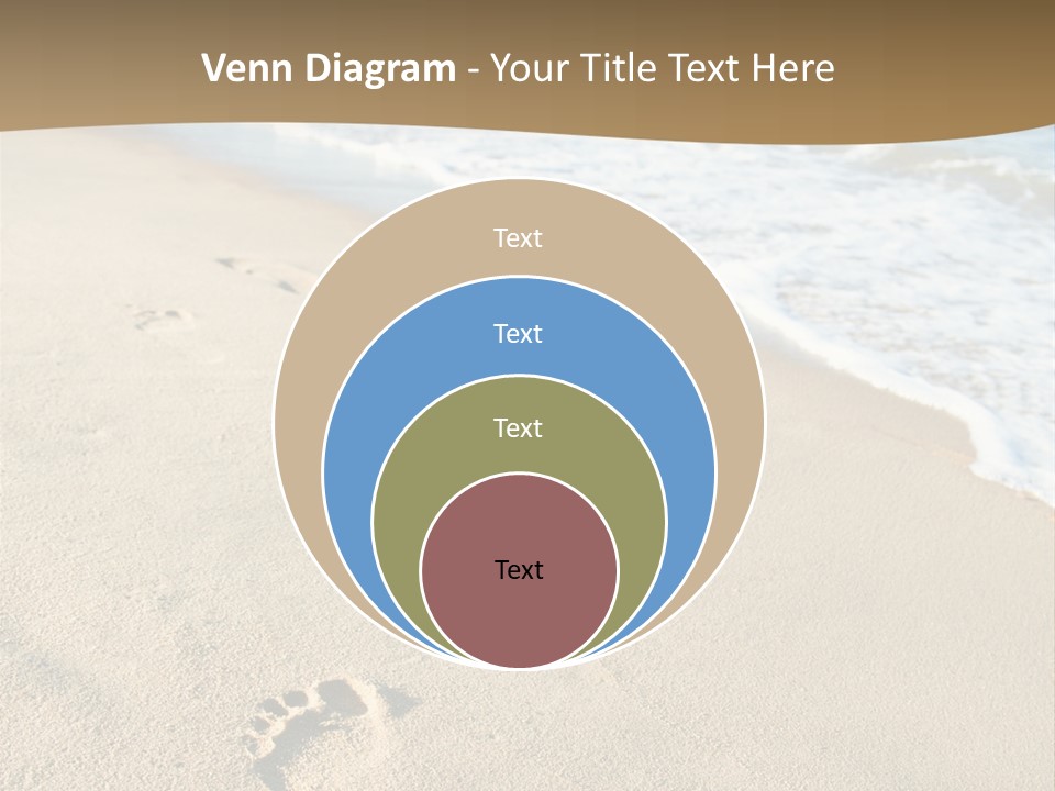Footprints In The Sand On A Beach With The Ocean In The Background PowerPoint Template