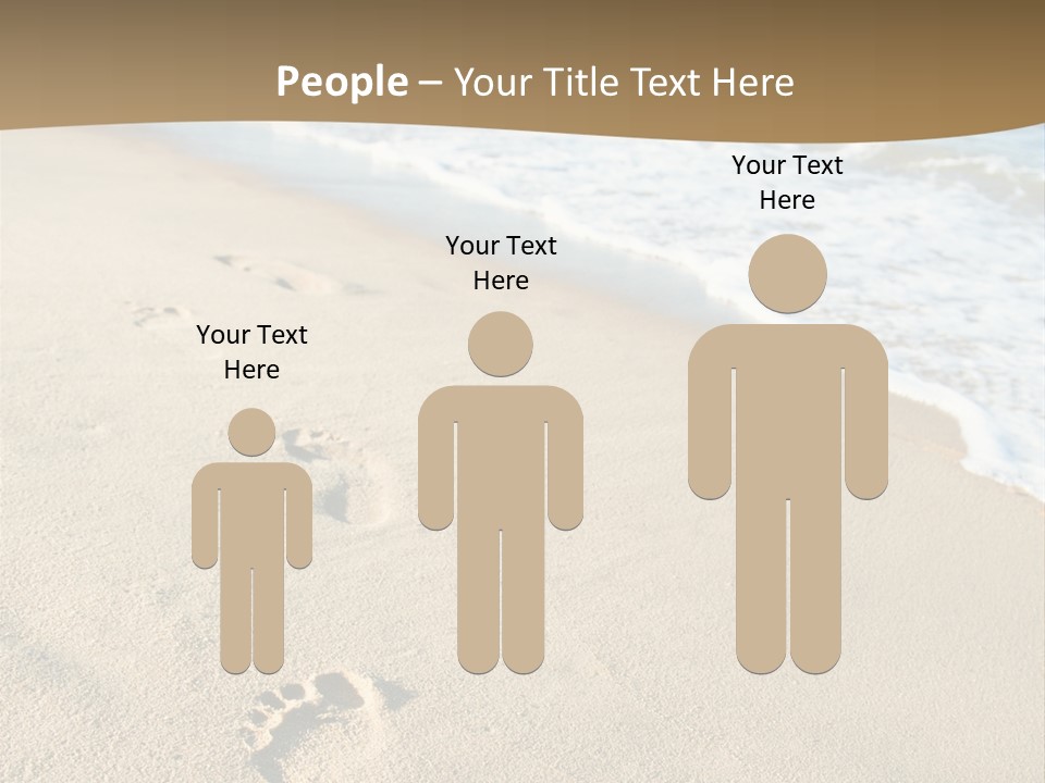 Footprints In The Sand On A Beach With The Ocean In The Background PowerPoint Template