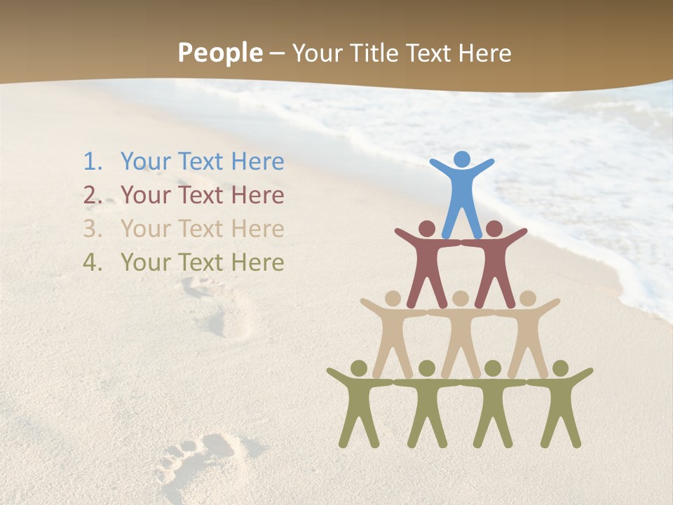 Footprints In The Sand On A Beach With The Ocean In The Background PowerPoint Template