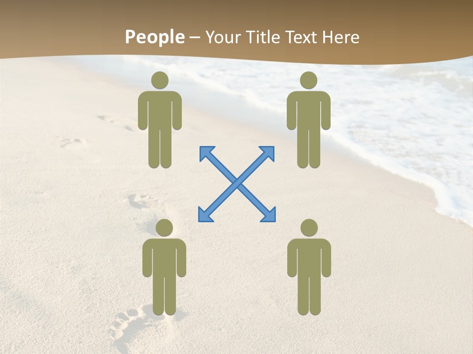Footprints In The Sand On A Beach With The Ocean In The Background PowerPoint Template