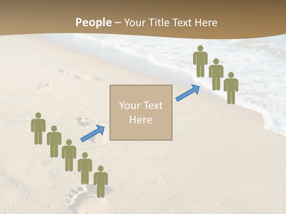 Footprints In The Sand On A Beach With The Ocean In The Background PowerPoint Template
