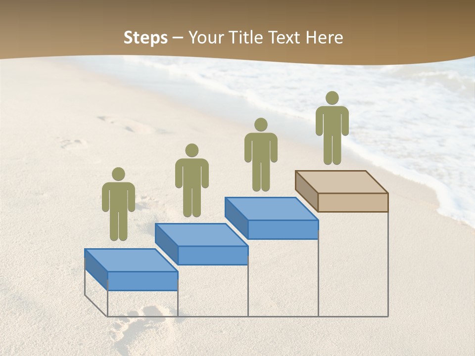 Footprints In The Sand On A Beach With The Ocean In The Background PowerPoint Template