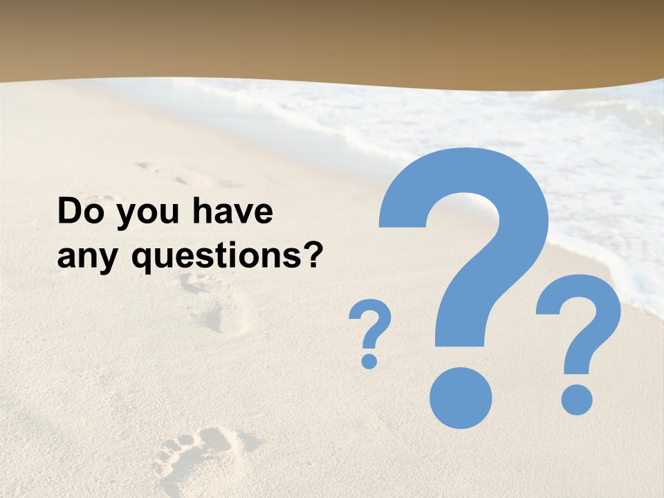 Footprints In The Sand On A Beach With The Ocean In The Background PowerPoint Template