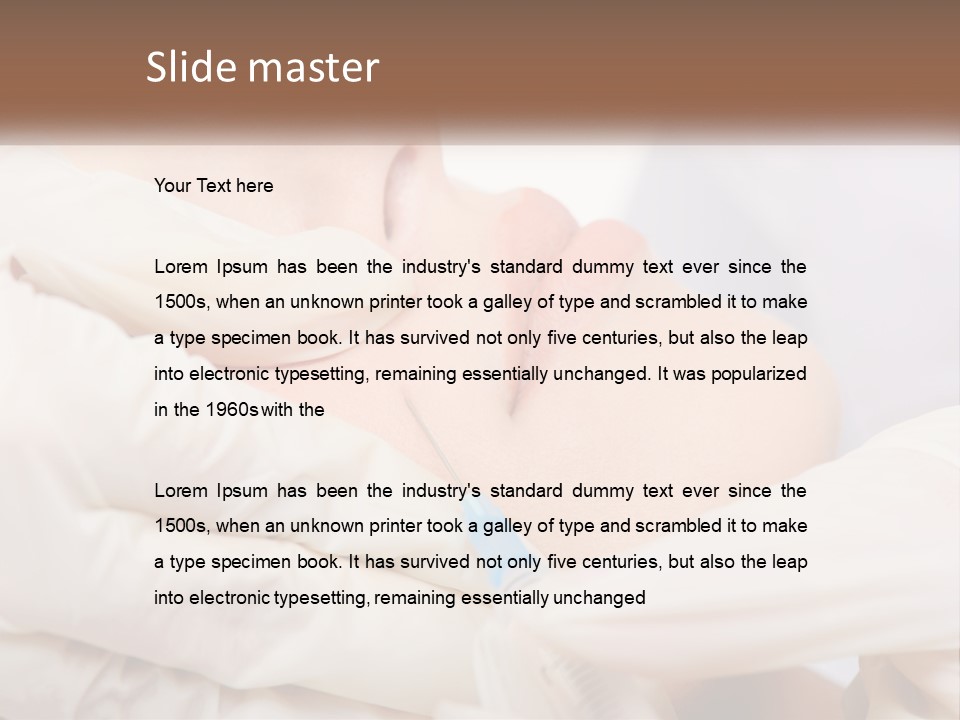 A Woman Getting A Facial Injection From A Doctor PowerPoint Template